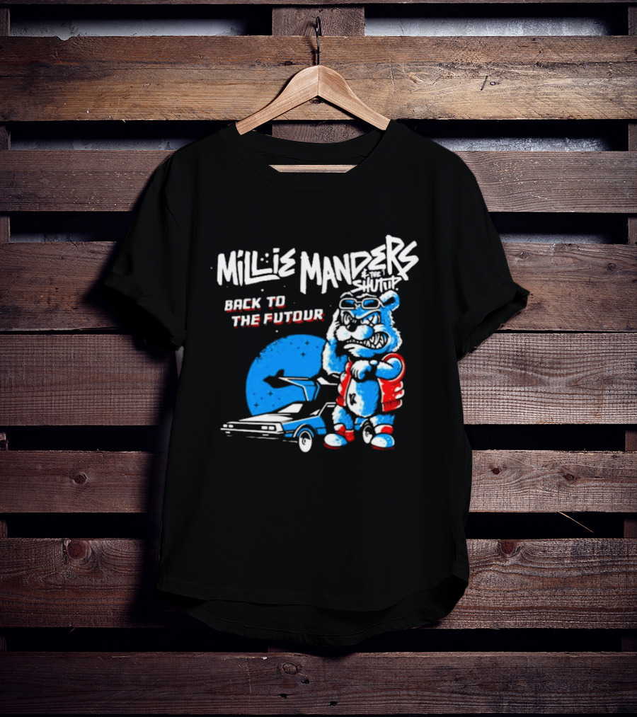 Millie Manders And The Shutup Back To The Futour Retro Cartoon Character And Car T-Shirt