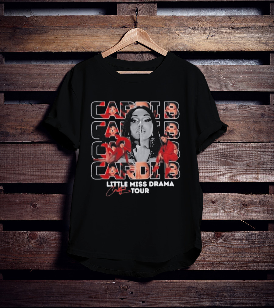 Cardi B Little Miss Drama Tour 2026 Red Glamour T-Shirt