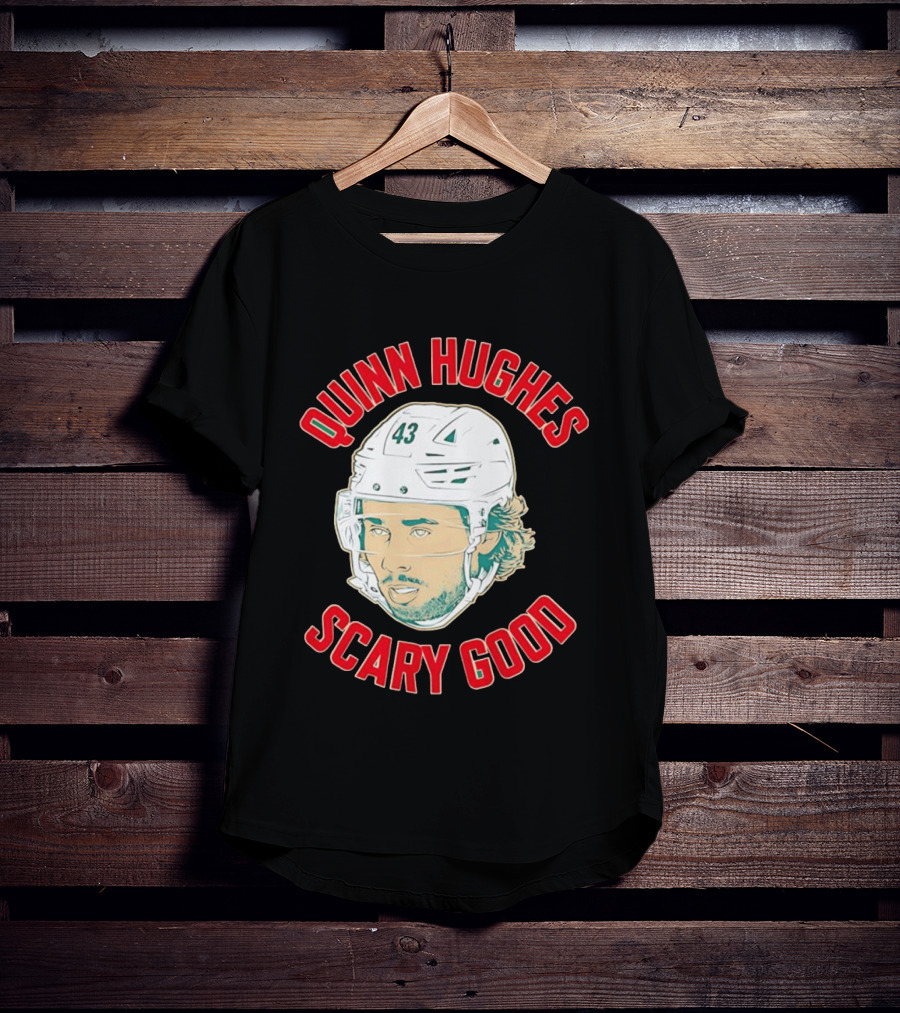 Quinn Hughes Scary Good Ghost Eyes 43 NHL T-Shirt