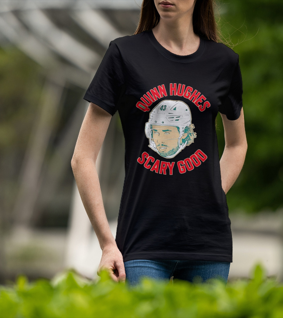 Quinn Hughes Scary Good Ghost Eyes 43 NHL T-Shirt