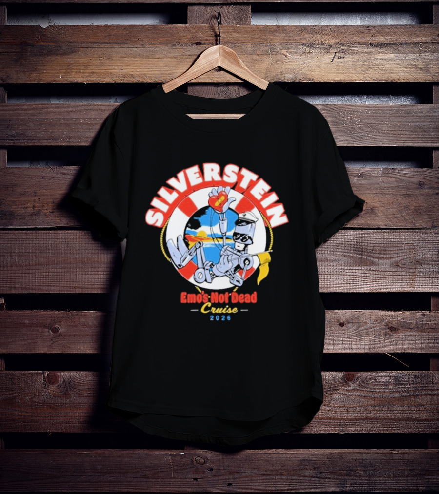 Silverstein Emo's Not Dead Cruise 2026 Lifebuoy And Ocean Waves T-Shirt