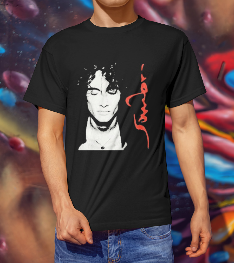 Sombr Facecard Tea Abstract Monochrome Red Accents T-Shirt