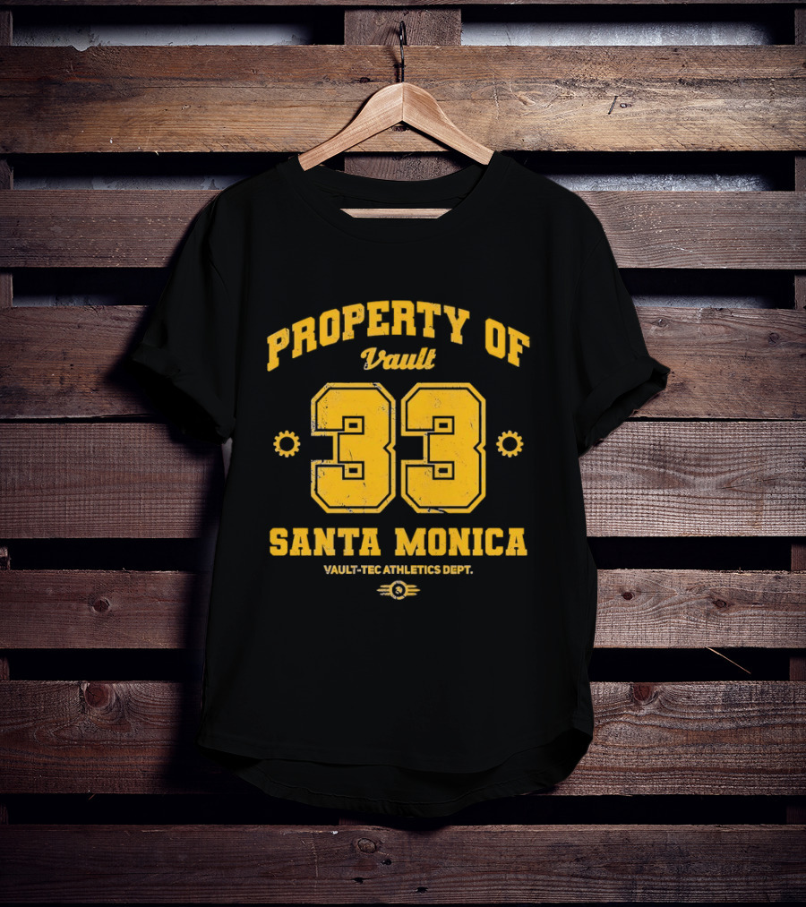 Property Of Vault Tec Santa Monica Athletics Dept 33 T-Shirt