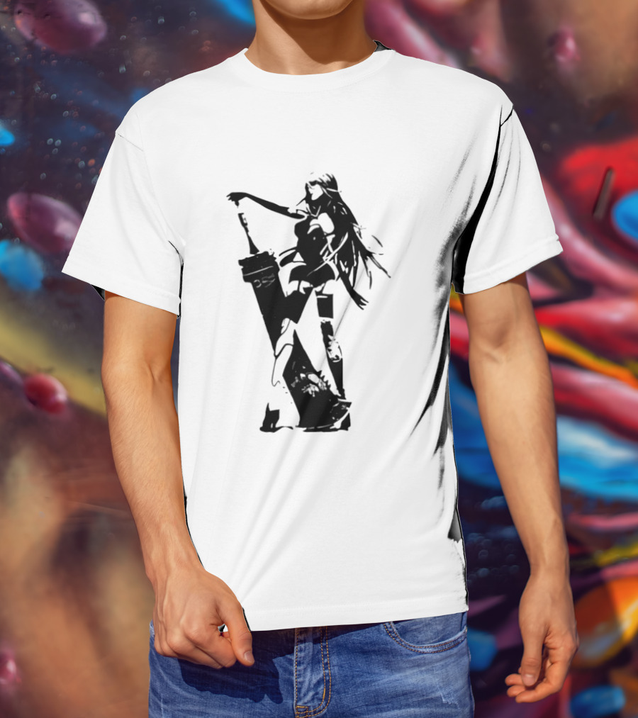 Weathered Nier Automata A2 Silhouette Black T-Shirt