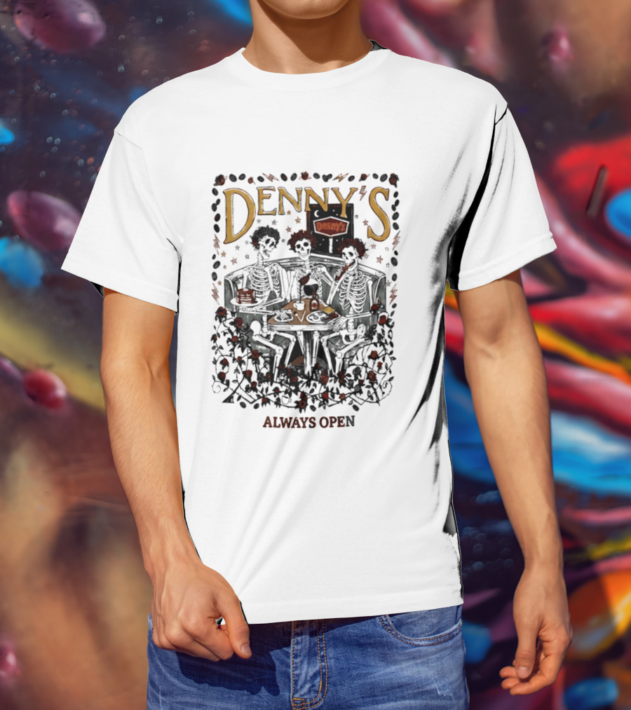 Denny's Grateful Dead Skeletons Always Open T-Shirt