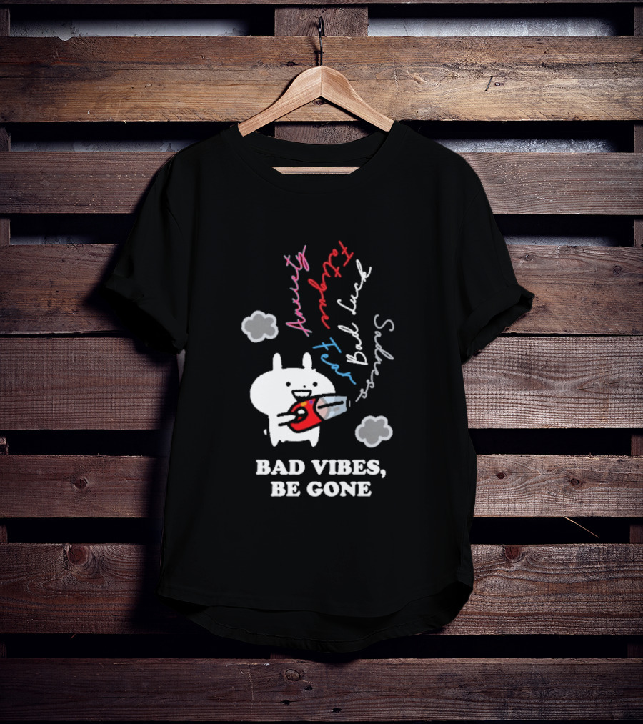 Usagyuuun Bad Vibes Be Gone Lucky Fast Silver Happiness T-Shirt
