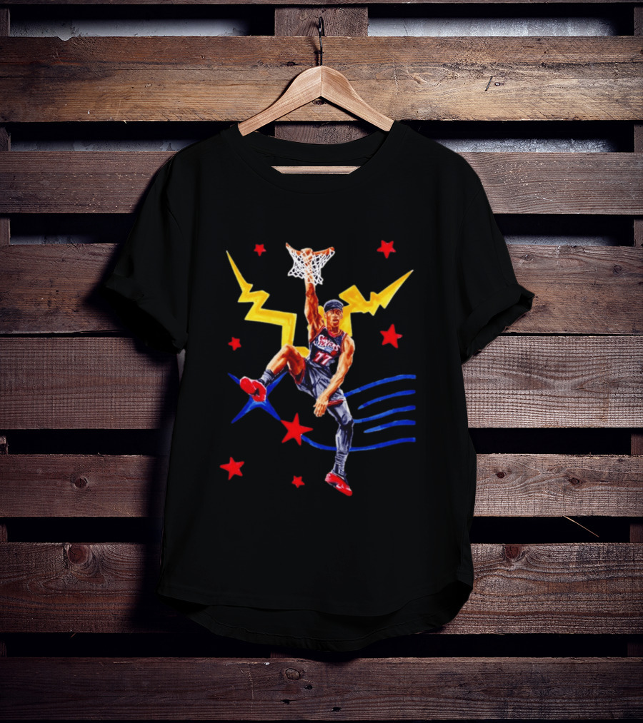 VJ Edgecombe 77 Philadelphia 76ers Basketball Dunking Action T-Shirt