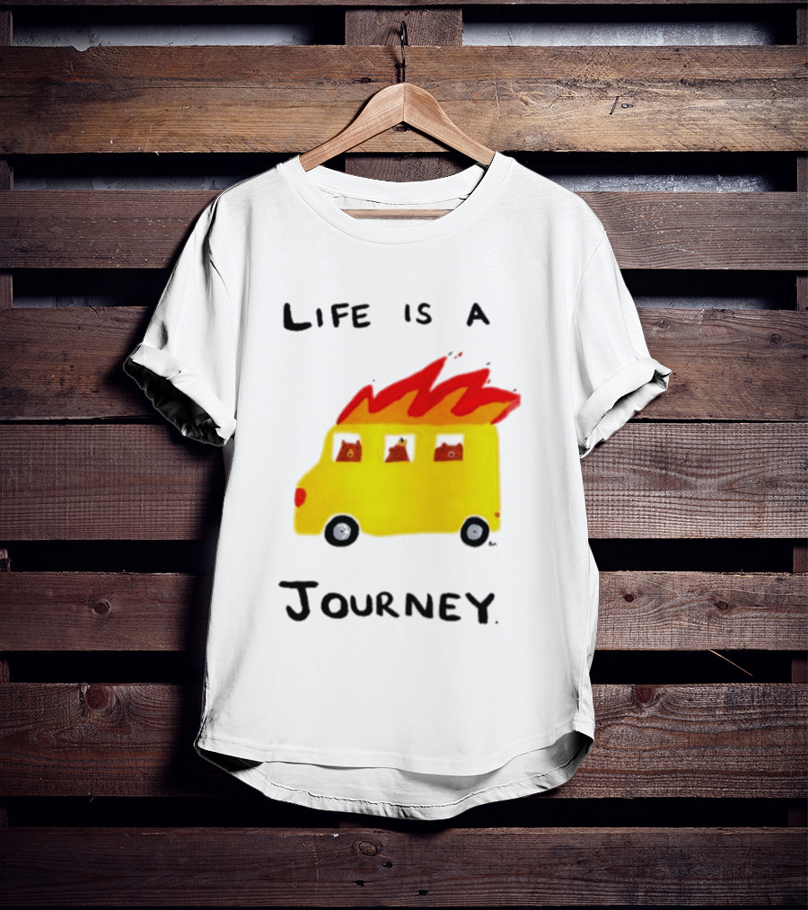 Billy Murphy Life Is A Journey Flaming Bus Adventure T-Shirt