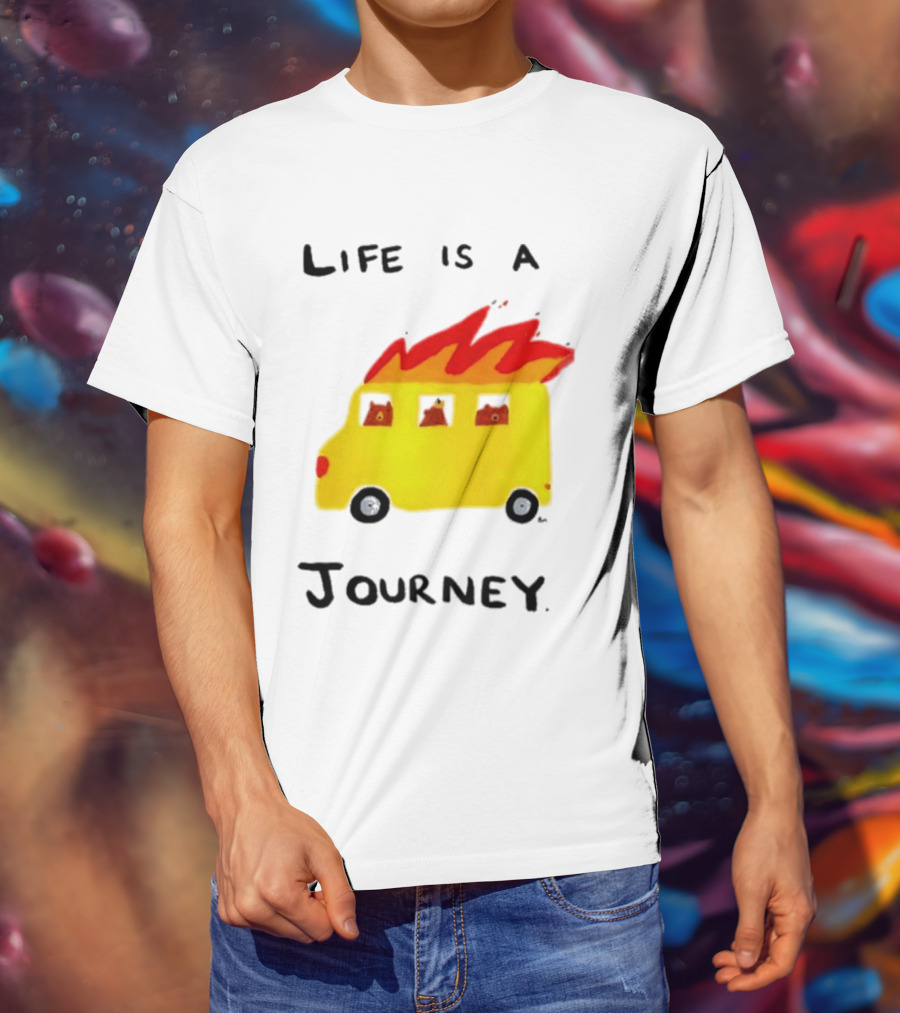 Billy Murphy Life Is A Journey Flaming Bus Adventure T-Shirt