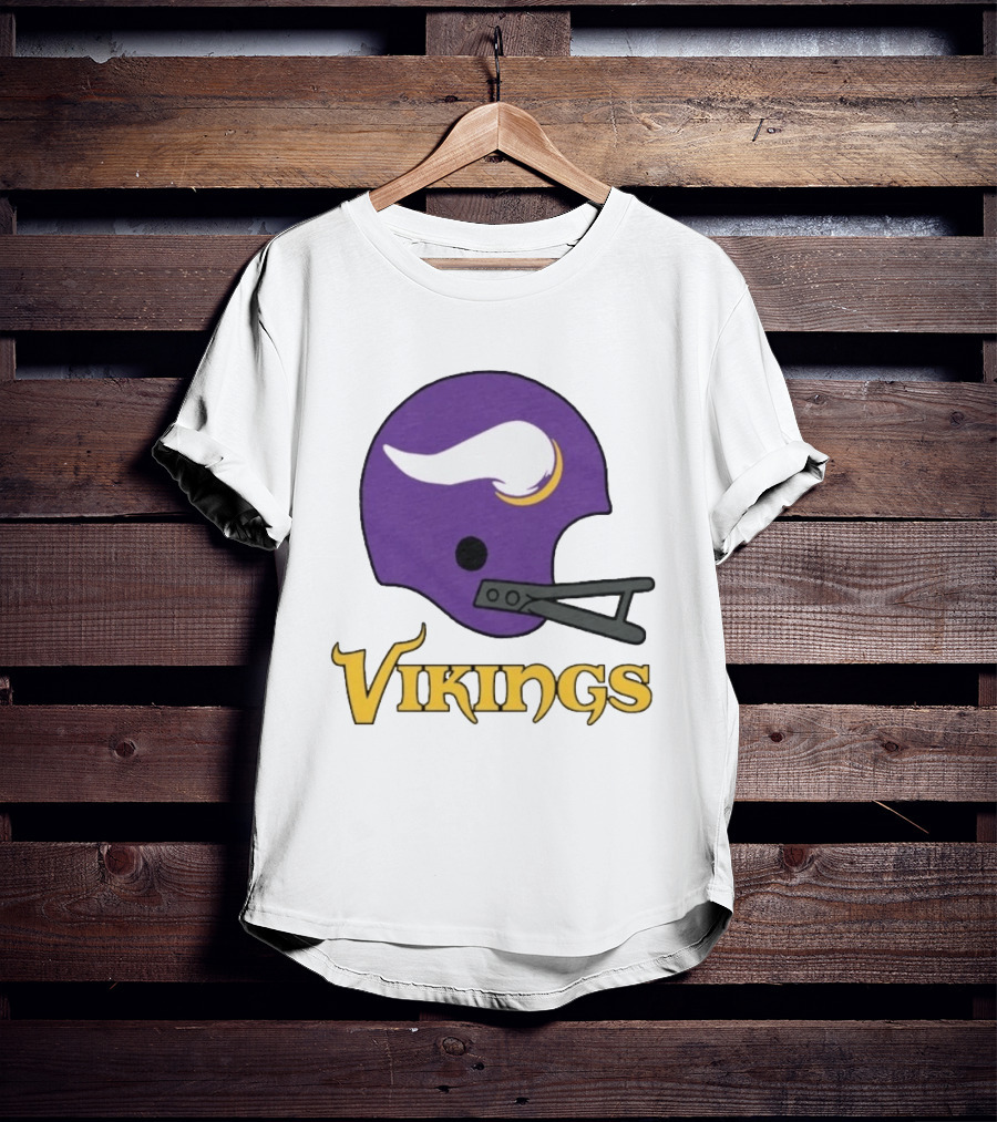 Vikings Minnesota Big Helmet Purple Football Team T-Shirt