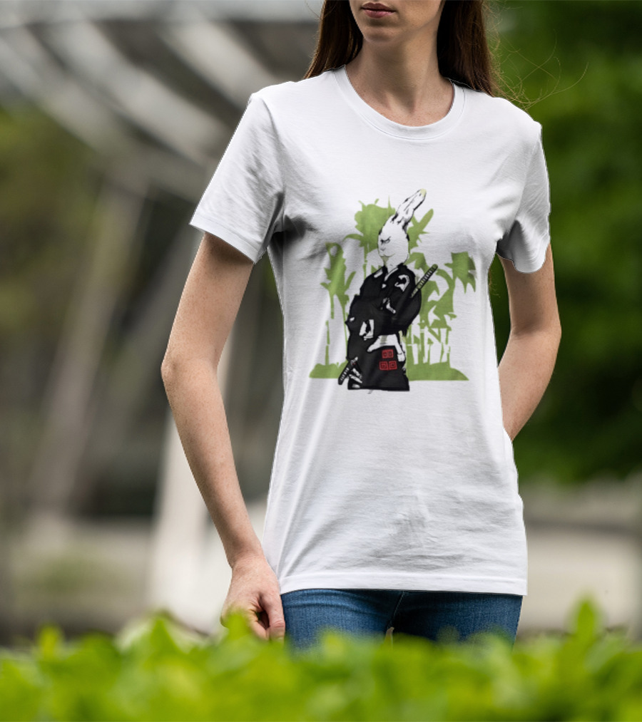 Samurai Rabbit Jeremy Peep Show Bamboo Warrior T-Shirt