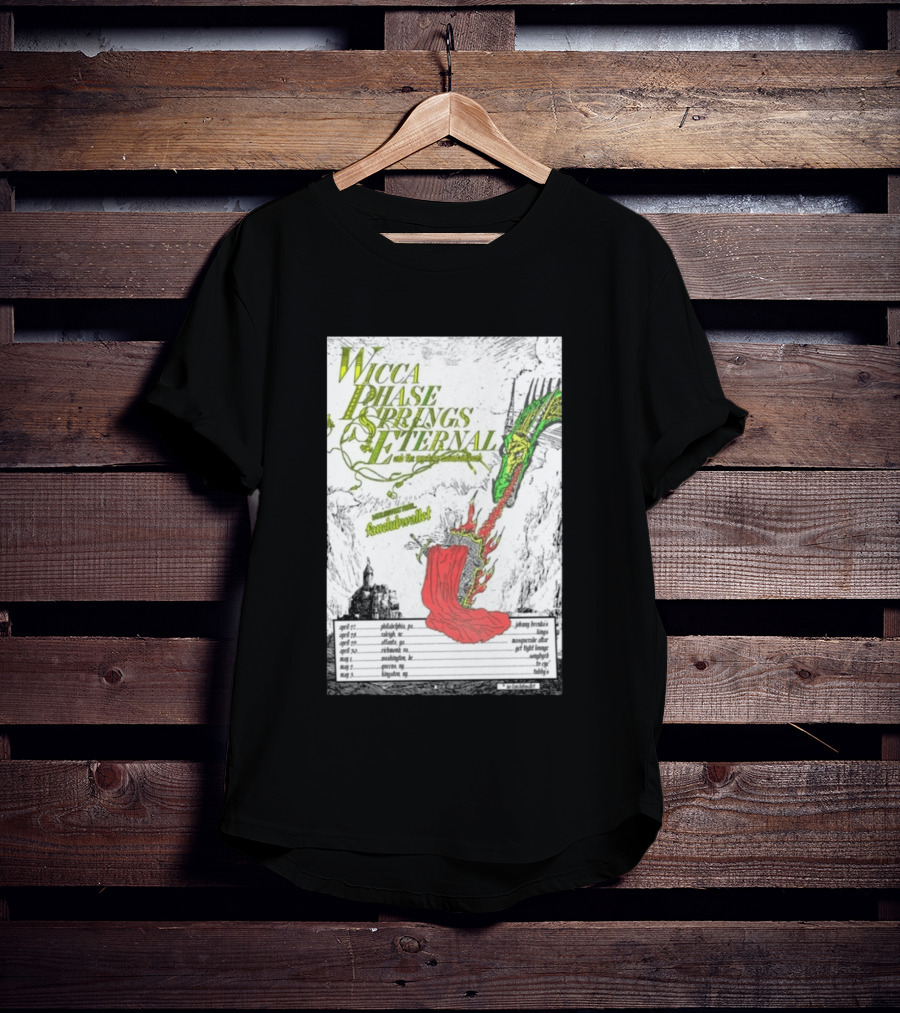 Wicca Phase Springs Eternal Tour 2026 With Fantasy Dragon Illustration And Tour Dates T-Shirt