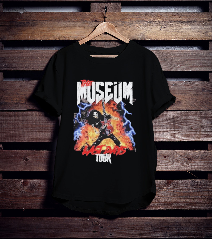 The Museum Last Days Tour Rock Star Electric Guitar Flames T-Shirt