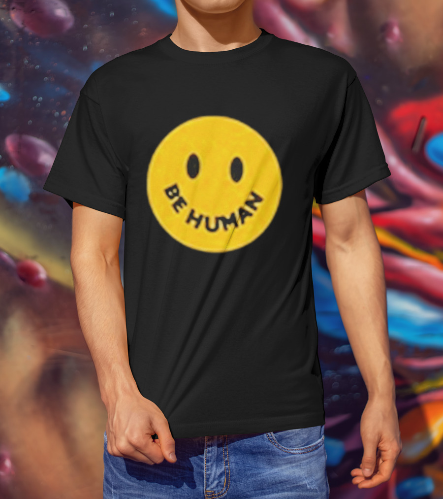 Brighten Be Human Yellow Smiley Face T-Shirt