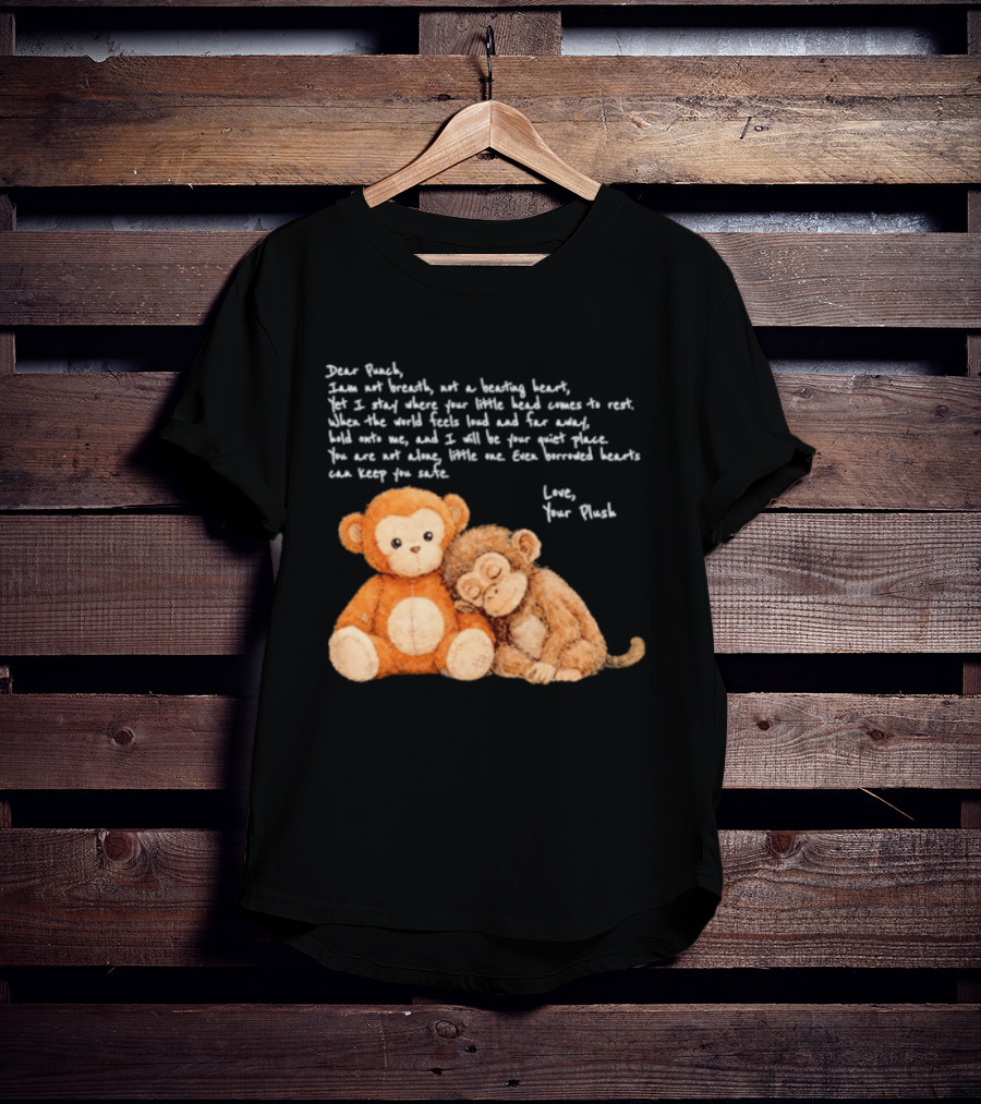 Dear Punch Heartfelt Monkey Companions Poem And Plush Toy T-Shirt