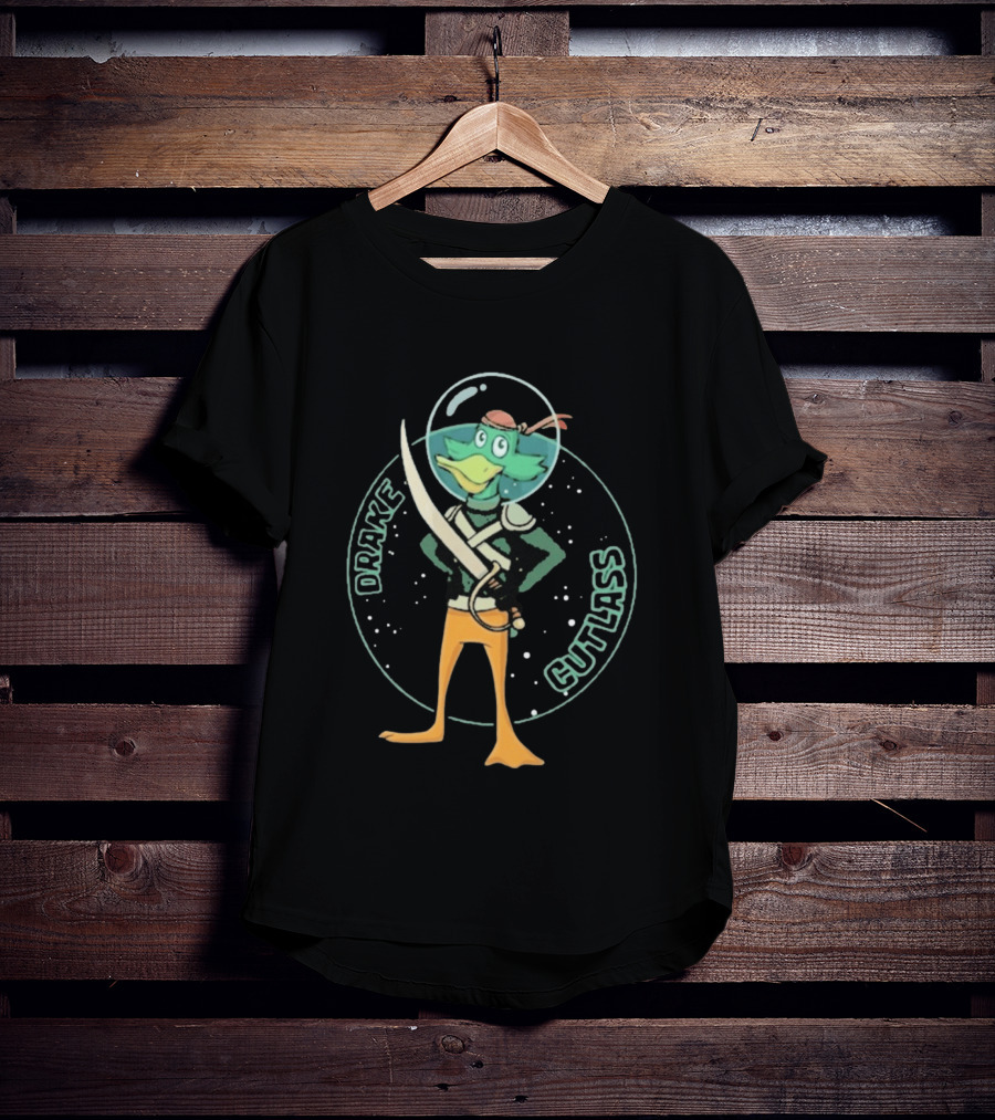 Drake Cutlass Duck Sword Space Adventure T-Shirt