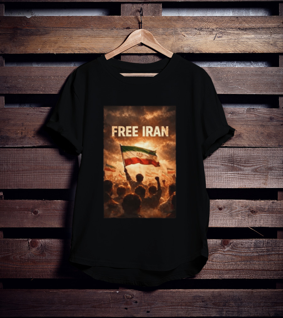 Free Iran Flag Protest With Crowd T-Shirt