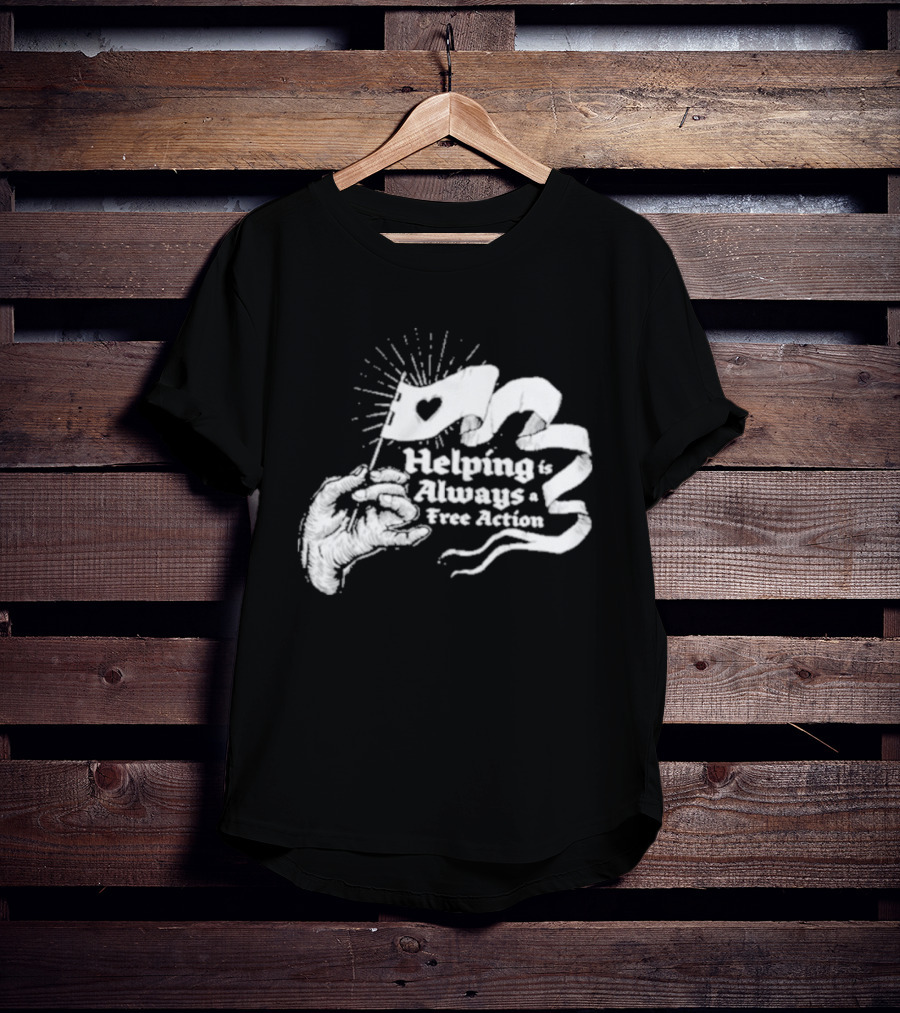 Mcelroy Helping Always Free Action Heart Banner Radiant T-Shirt