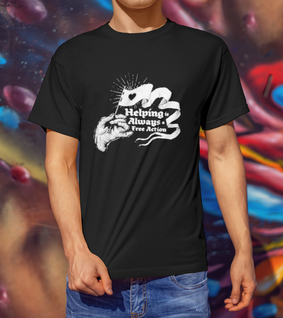 Mcelroy Helping Always Free Action Heart Banner Radiant T-Shirt