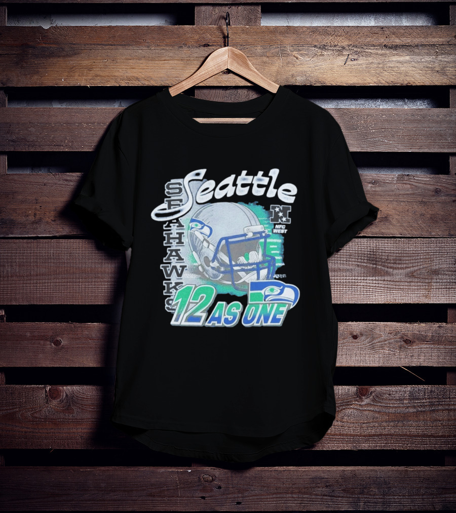 Seattle Seahawks Helmet 12 As One NFC West T-Shirt