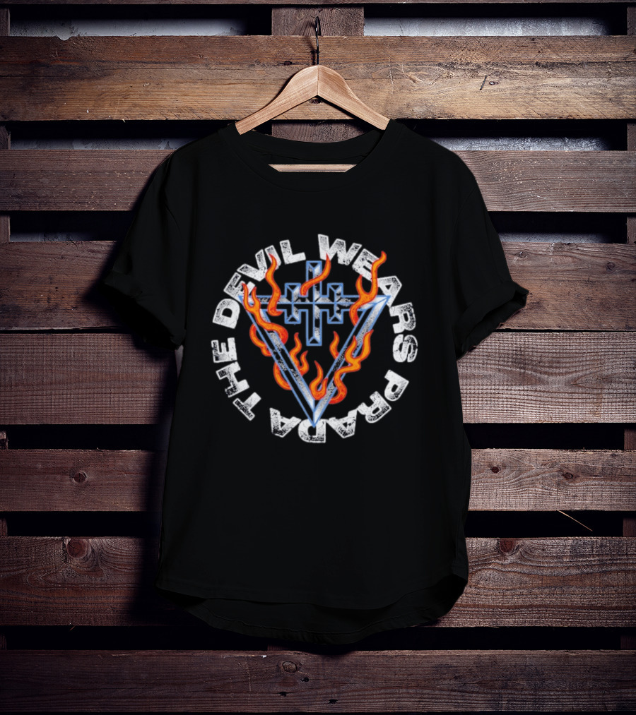 The Devil Wears Prada Flame Cross And V Fiery T-Shirt