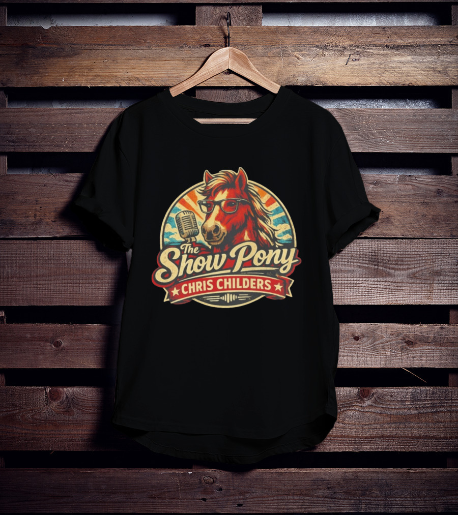 The Show Pony Chris Childers Retro Cartoon Microphone T-Shirt