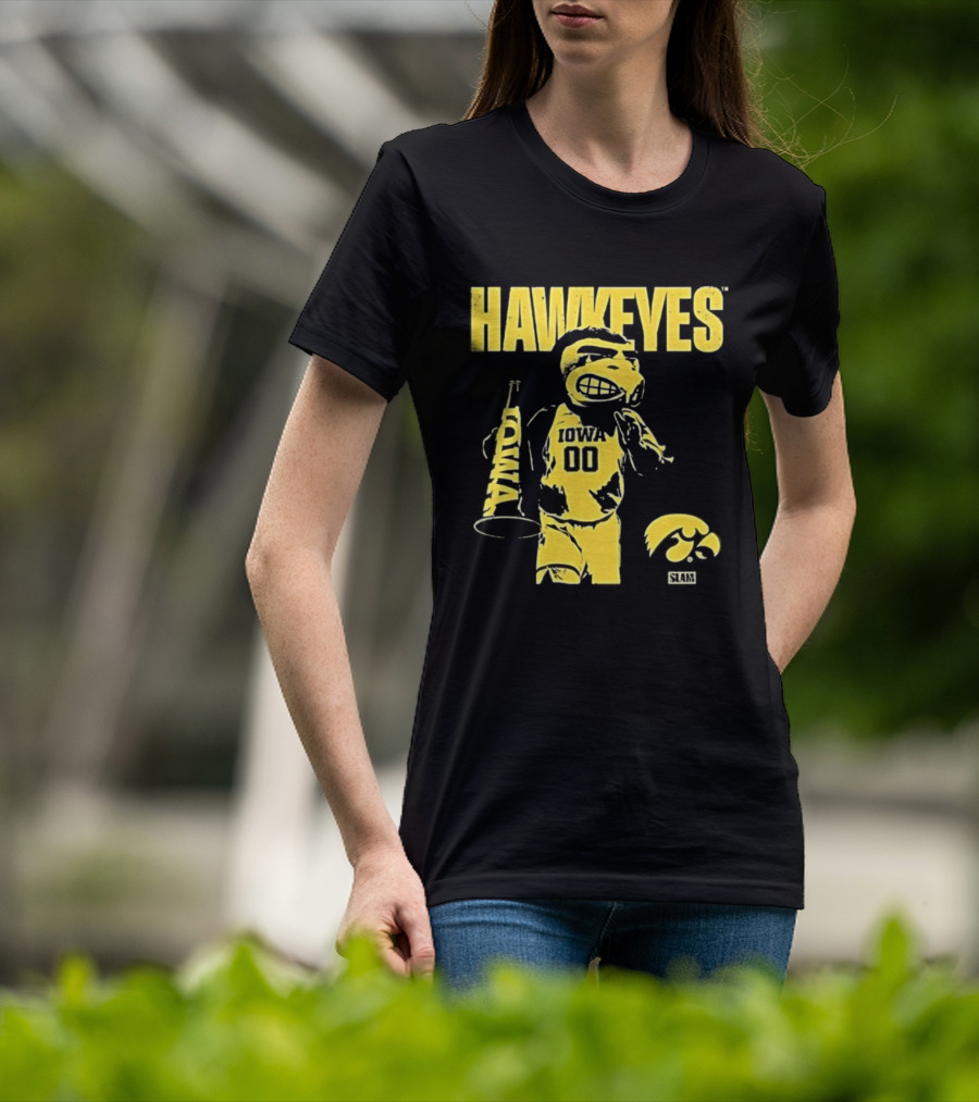 Iowa Hawkeyes Herky The Hawk 00 Slam Basketball T-Shirt
