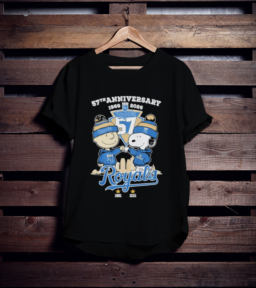 57th Anniversary 1969 2026 Peanuts Fistbump Kansas City Royals Royals T-Shirt