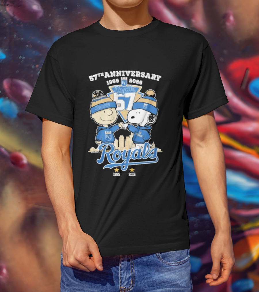 57th Anniversary 1969 2026 Peanuts Fistbump Kansas City Royals Royals T-Shirt