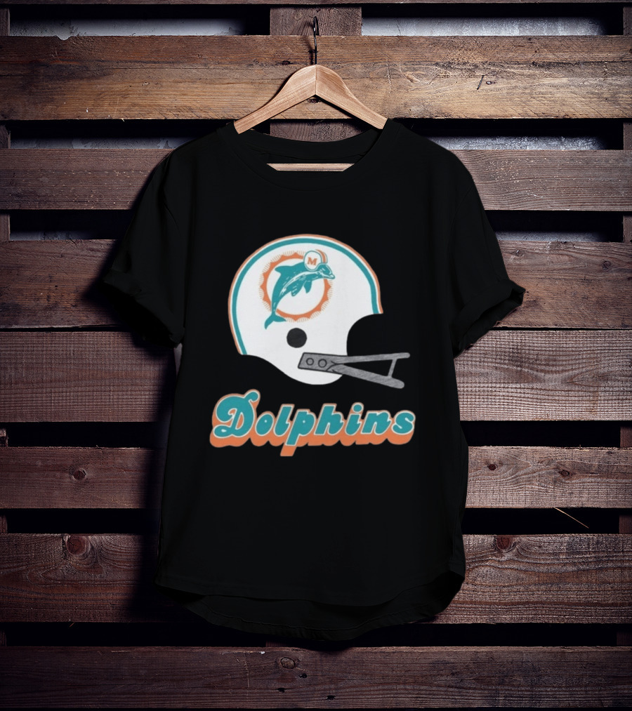 Miami Dolphins Vintage Helmet Dolphins T-Shirt