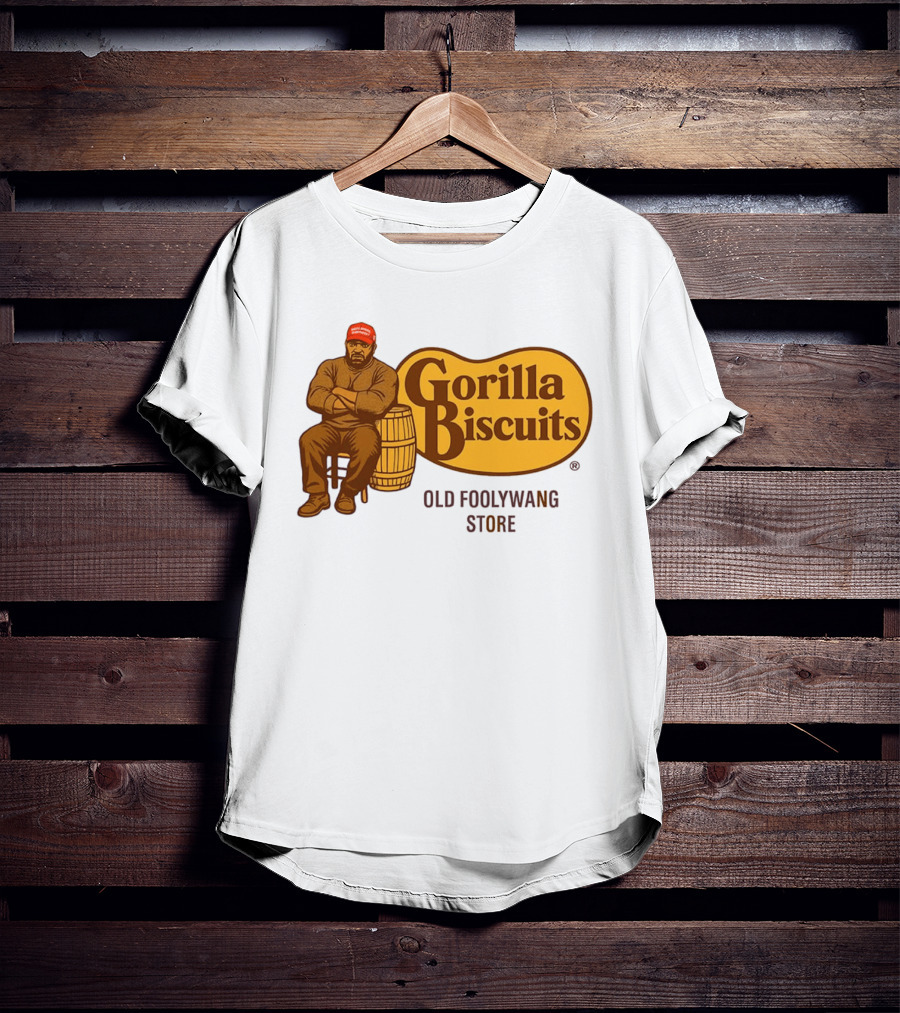 Cracker Barrel Gorilla Biscuits Old Foolywang Store Rustic Man And Barrel T-Shirt