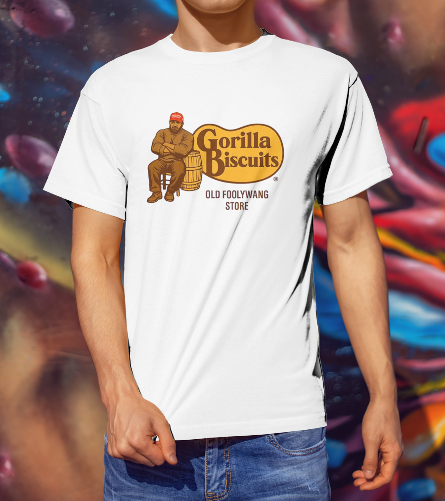 Cracker Barrel Gorilla Biscuits Old Foolywang Store Rustic Man And Barrel T-Shirt