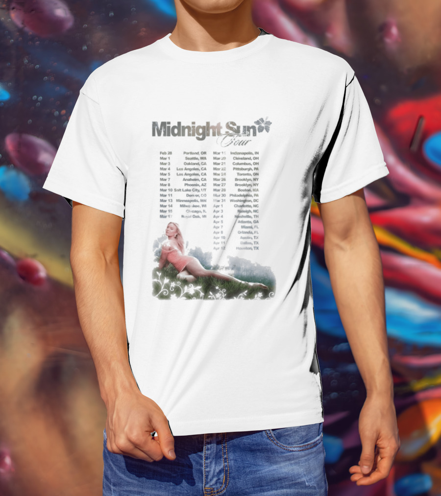 Midnight Sun Tour 2026 Zara Larsson Concert Locations T-Shirt