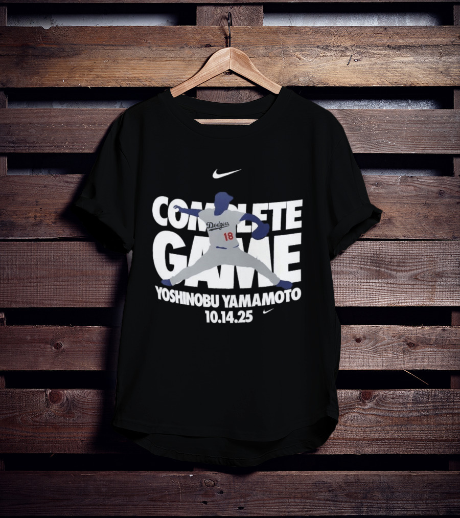 Yoshinobu Yamamoto Complete Game 10.14.25 Nike MLB Dodgers T-Shirt