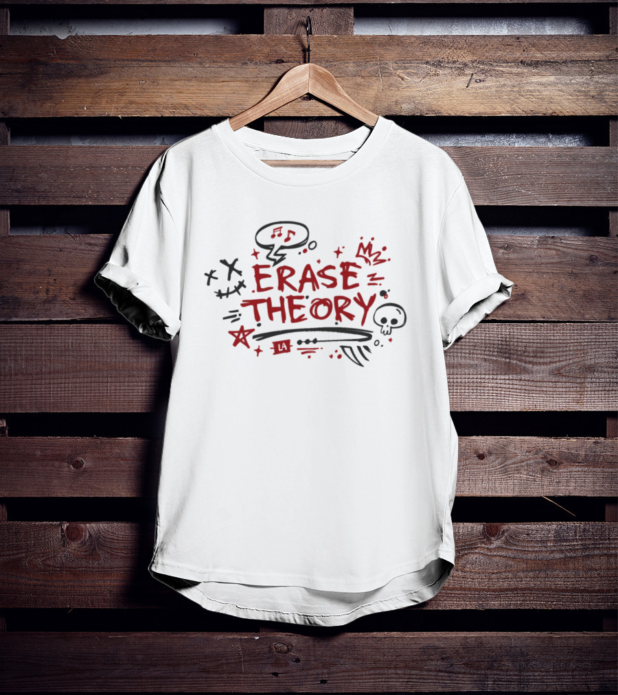 Erase Theory LA Skull Star Music Notes Expression T-Shirt