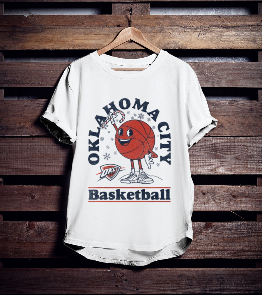 Oklahoma City Basketball Cartoon OKC Winter T-Shirt