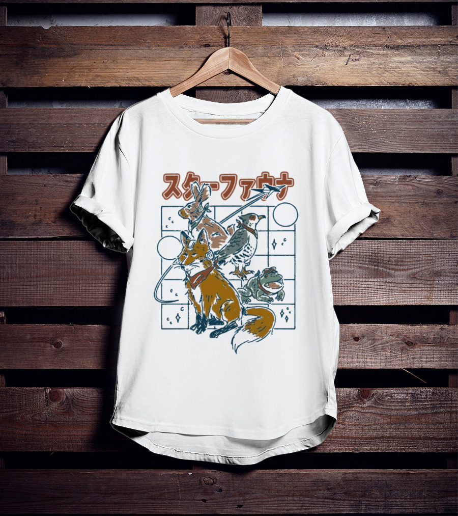 Star Fauna Henrique Torres Rabbit Fox Turtle Bird Japanese T-Shirt
