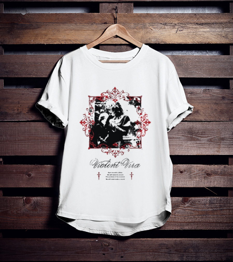 Violent Vira Ghostly Embrace In Ornate Frame T-Shirt