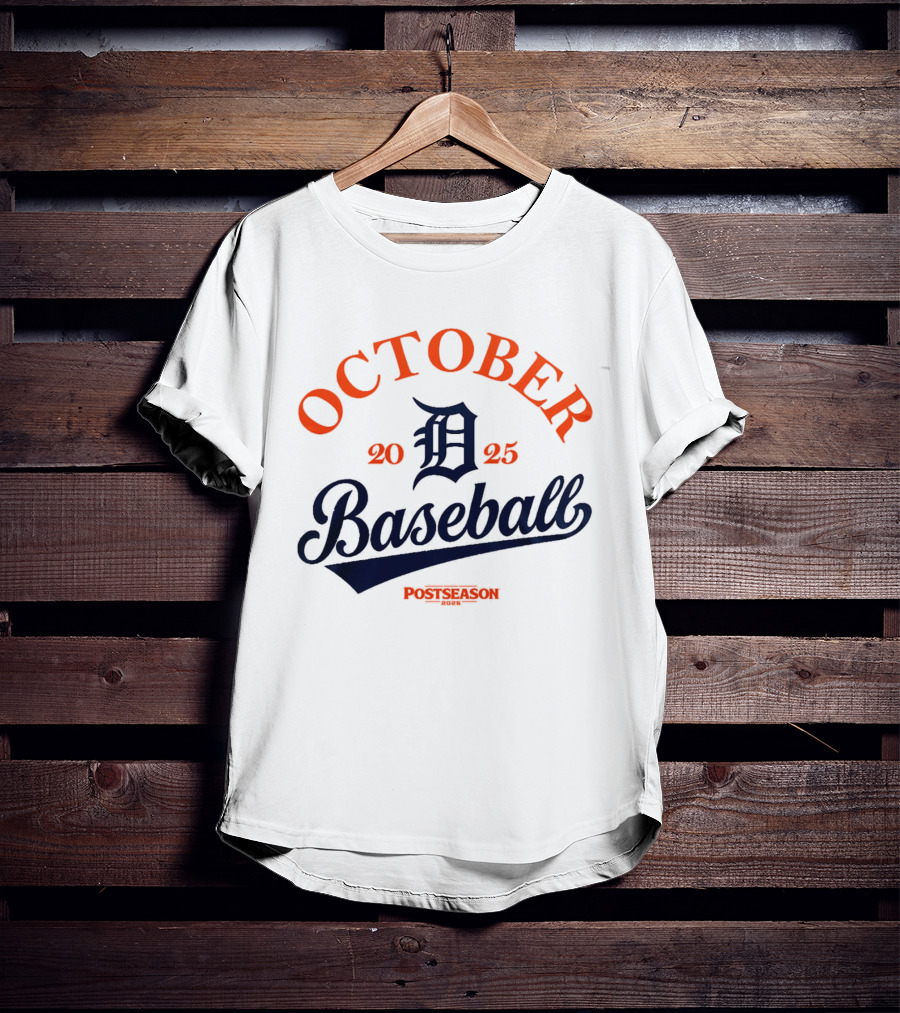 Detroit Tigers October Baseball Postseason 2025 T-Shirt