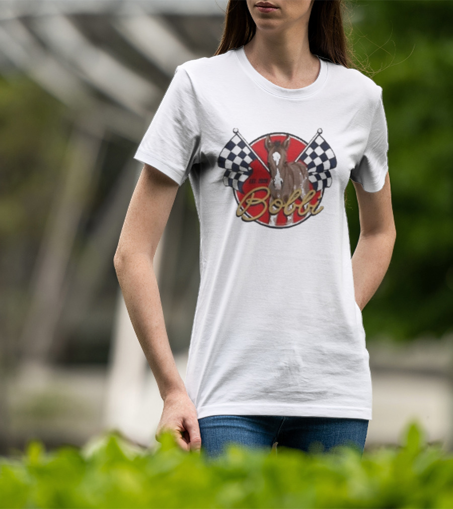 Bobbi Established 2023 Checkered Flags Horse Racing T-Shirt