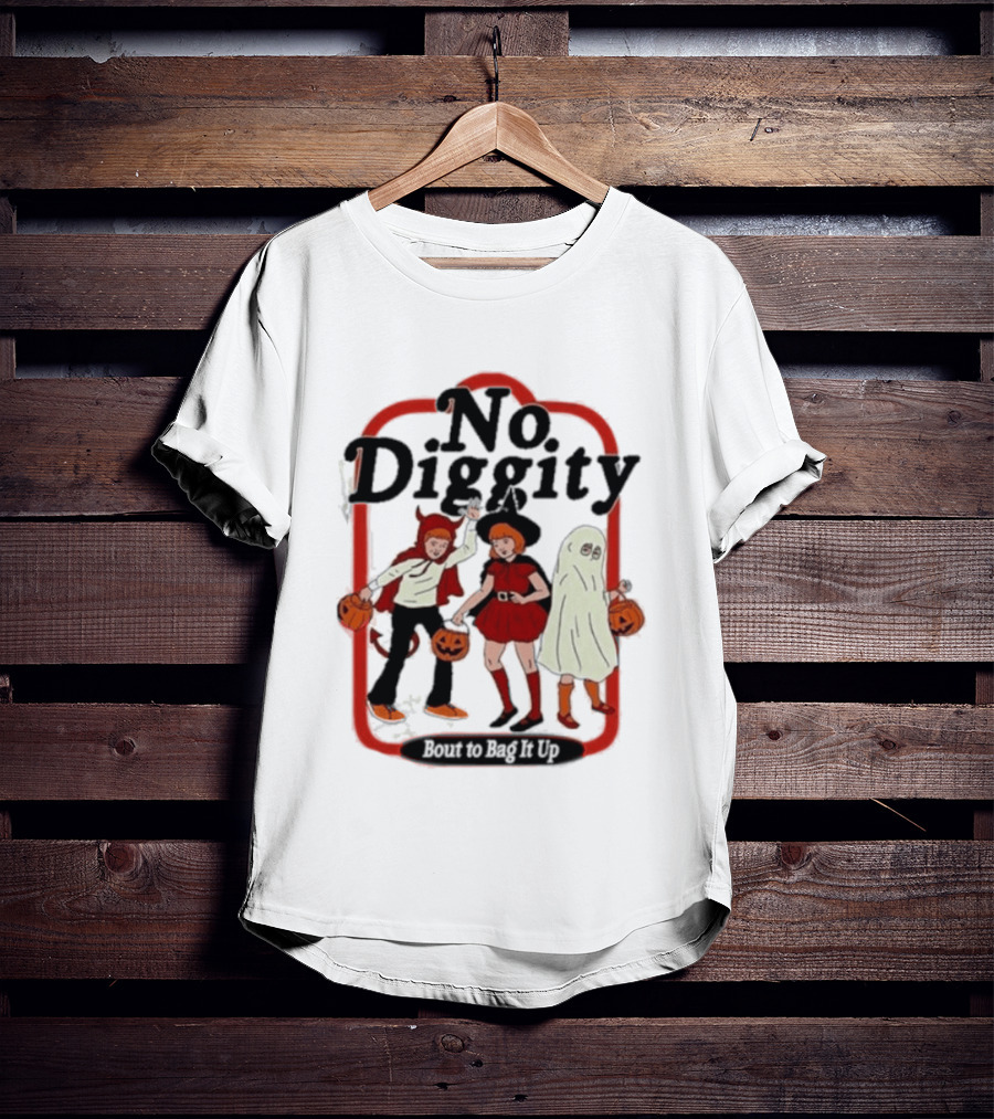 No Diggity Halloween Costume Kids With Pumpkins T-Shirt