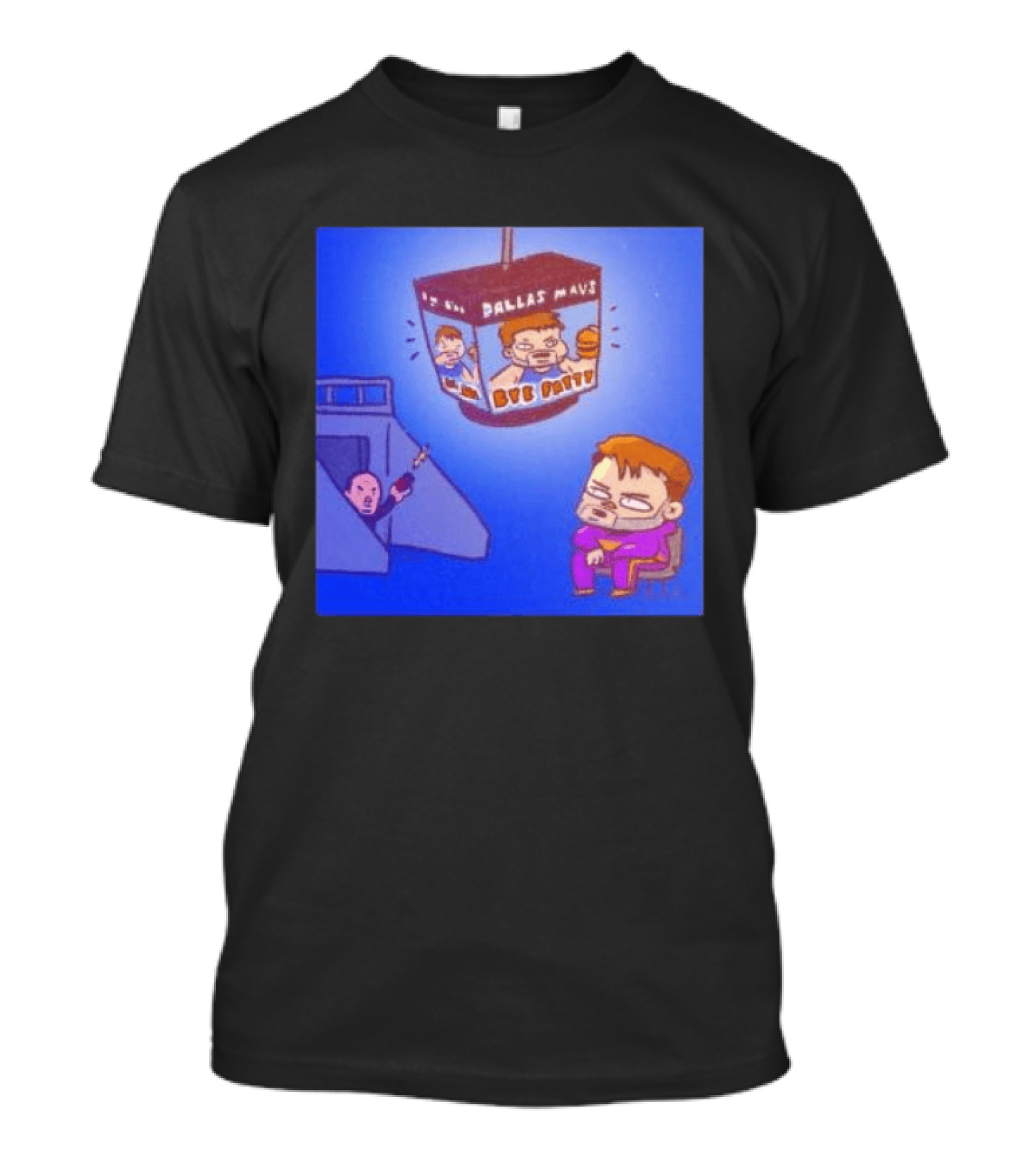 Dallas Mavs Bye Fatty Luka Doncic Emotional Cartoon Decor T-Shirt