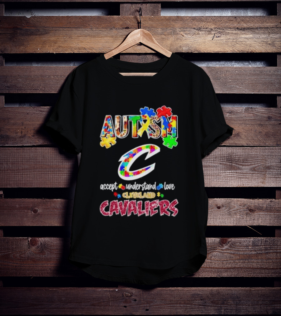 Autism Accept Understand Love Cleveland Cavaliers Puzzles T-Shirt
