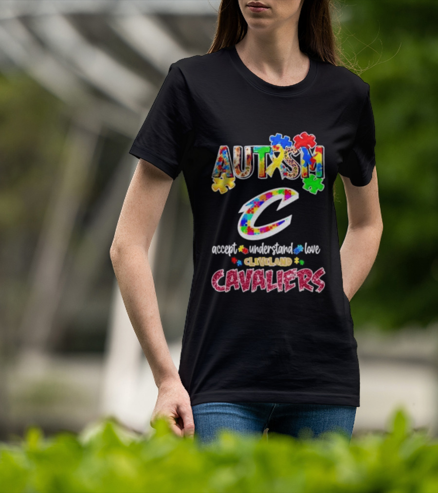 Autism Accept Understand Love Cleveland Cavaliers Puzzles T-Shirt
