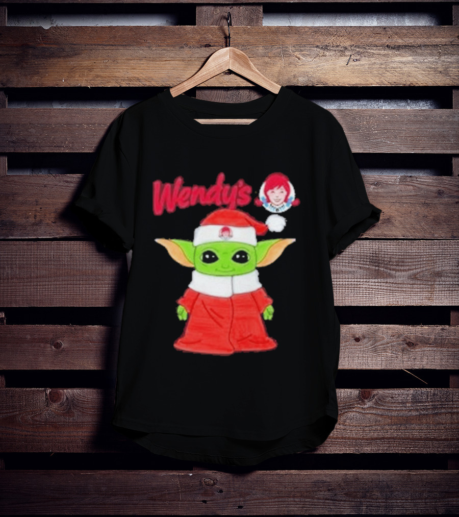 Wendy's Baby Yoda Santa Christmas T-Shirt