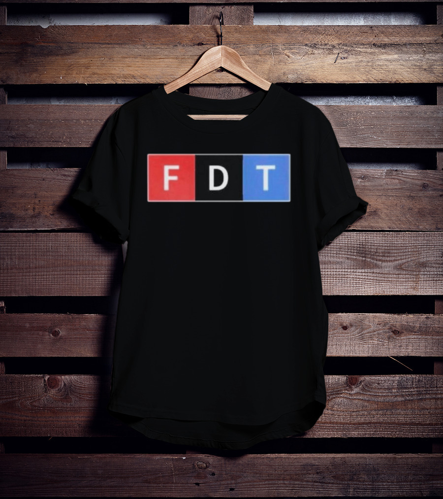 FDT Anti Trump Red Black Blue Block Letters T-Shirt