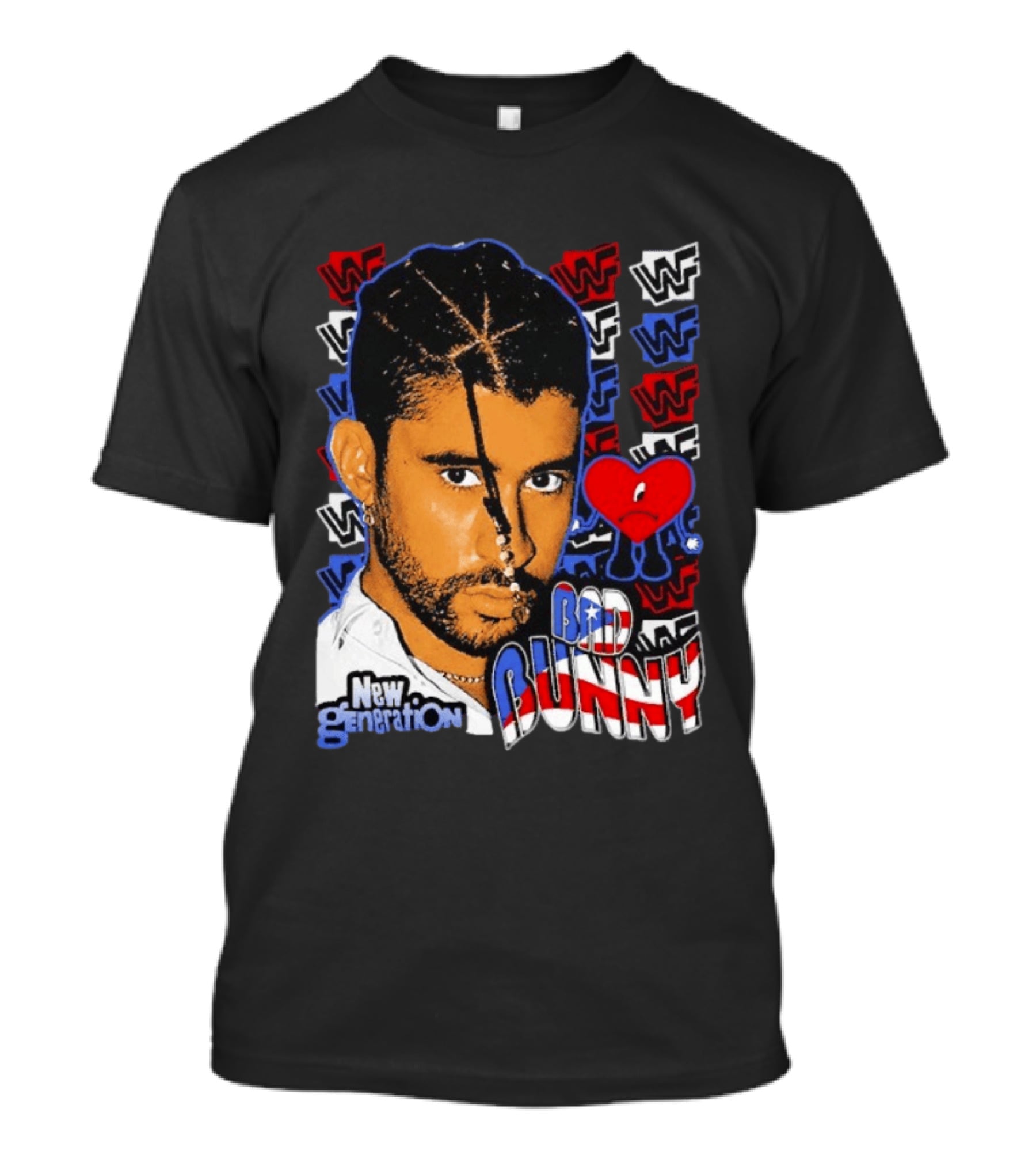 Bad Bunny New Generation WWF Heart T-Shirt