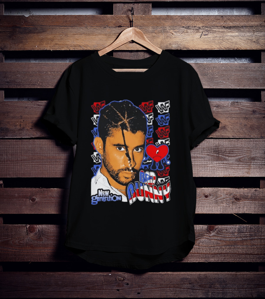 Bad Bunny New Generation WWF Heart T-Shirt