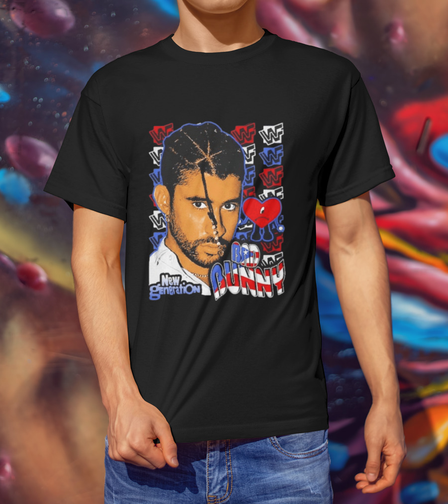 Bad Bunny New Generation WWF Heart T-Shirt