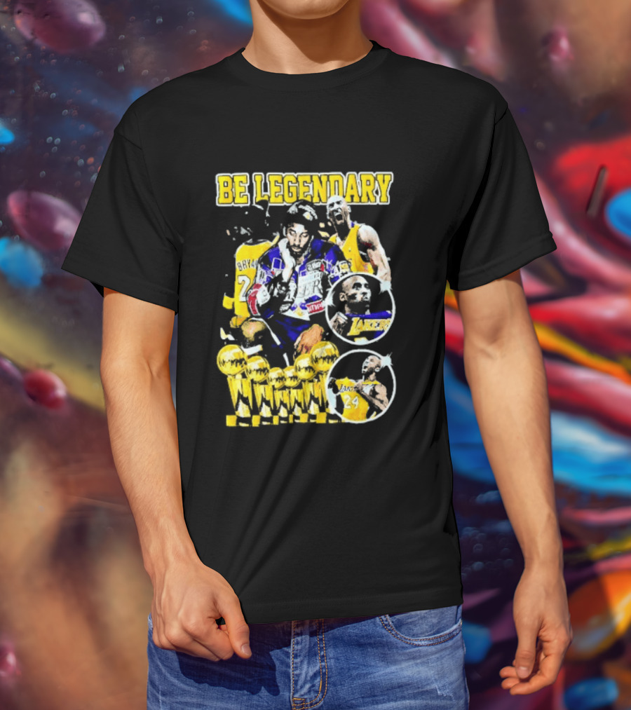 Be Legendary Kobe Bryant Los Angeles Lakers Basketball Trophies T-Shirt